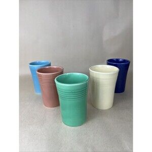 Vintage 1930s Homer Laughlin Fiestaware 3 1/2"  Juice Tumblers 5 Original Colors